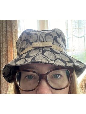 COACH Y2K BUCKET HAT  Black Gray S/P Vintage 90s